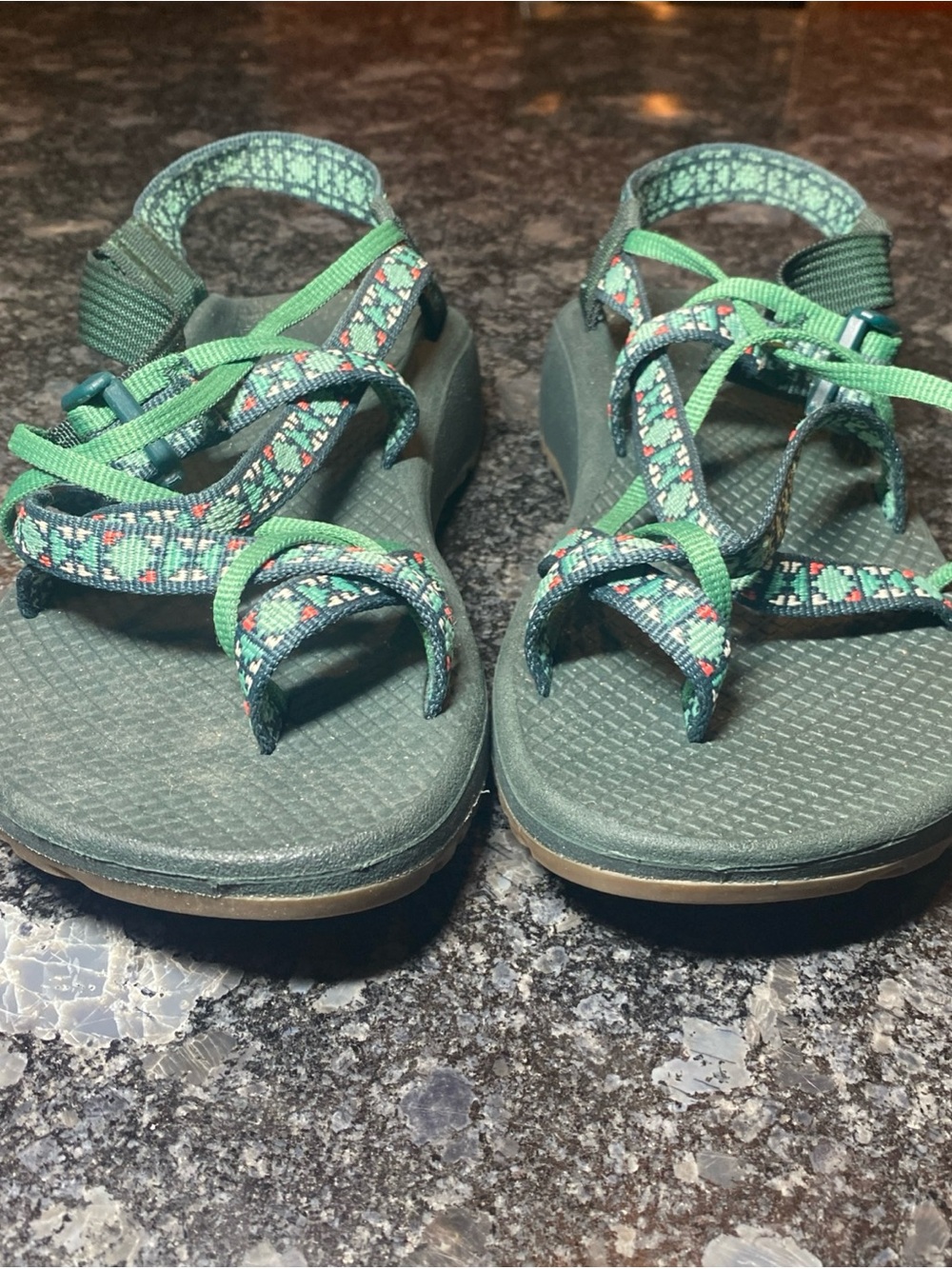 Chaco Women's Size W 7 Green Blue Red Sport Sandals Hiking Water Paddle Activity - Picture 3 of 11